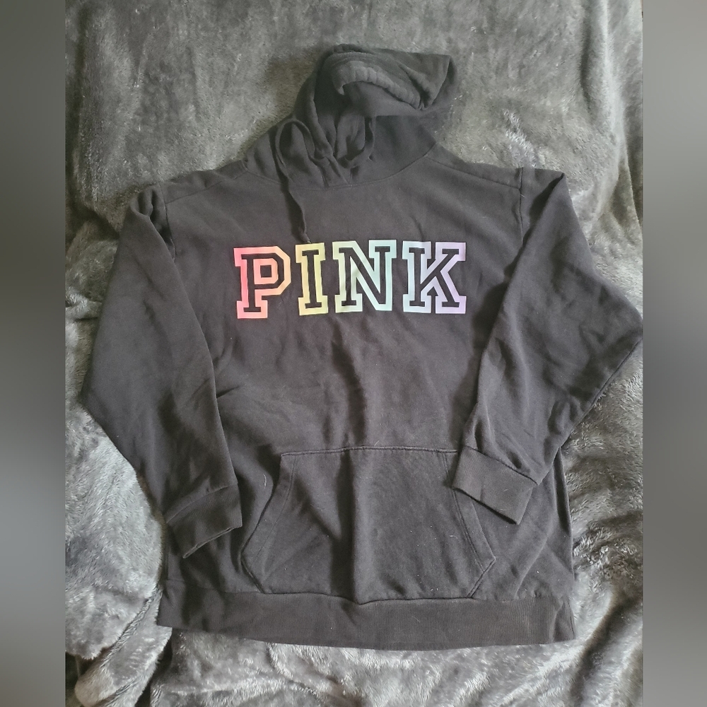 Victoria's Secret PINK Rainbow Graphic Hoodie NWOT